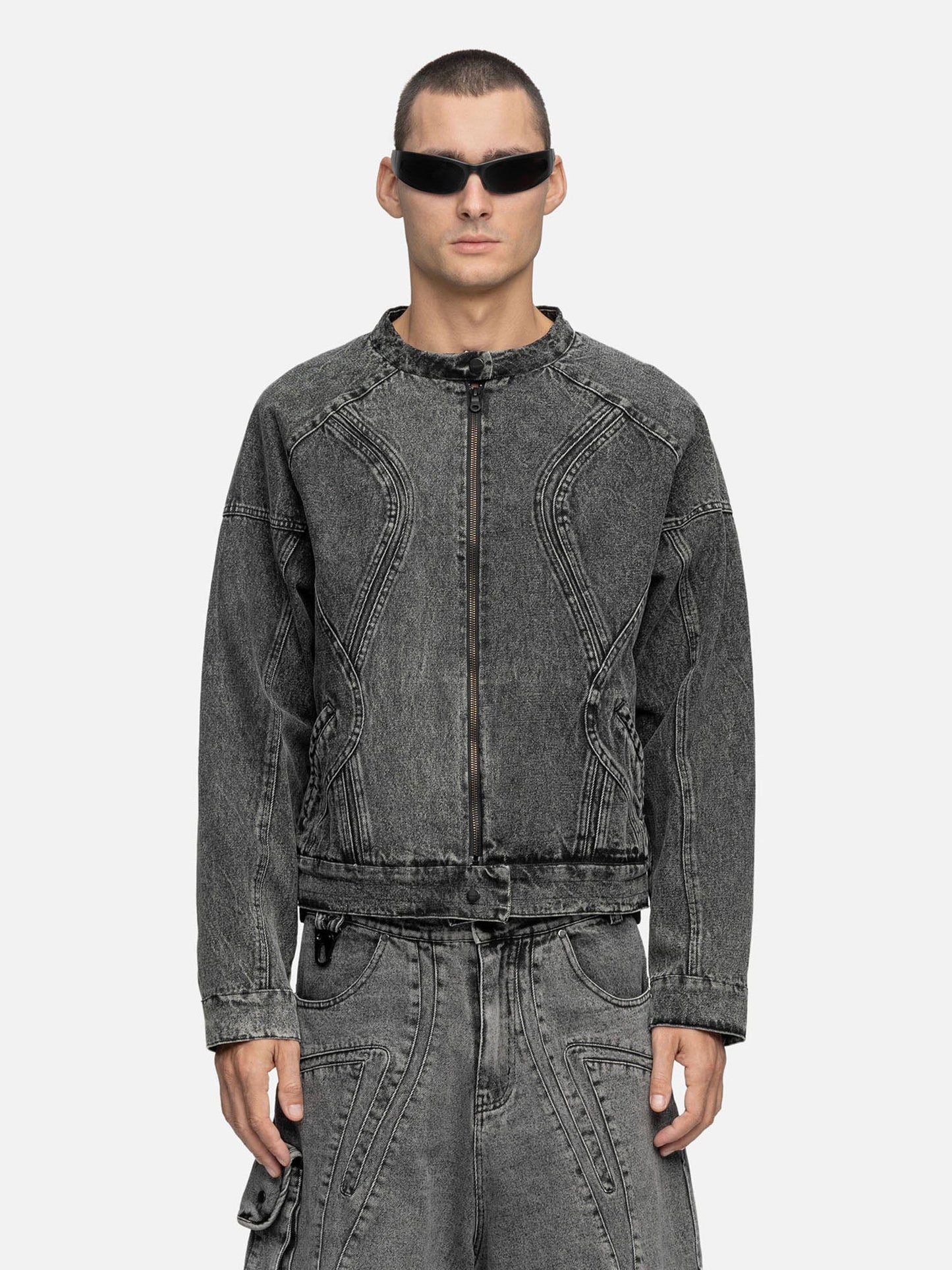 DENIM BIKER JACKET NOISE