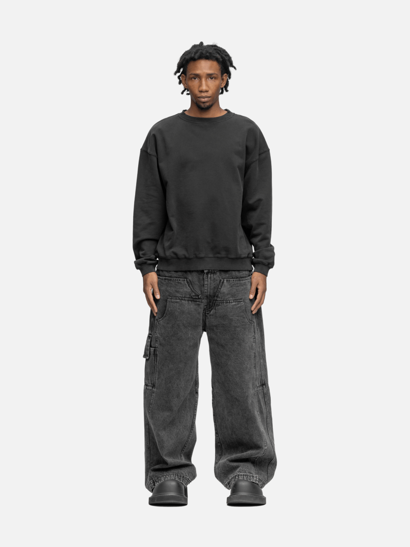 OVERSIZED SWEATSHIRT WASHED BLACK