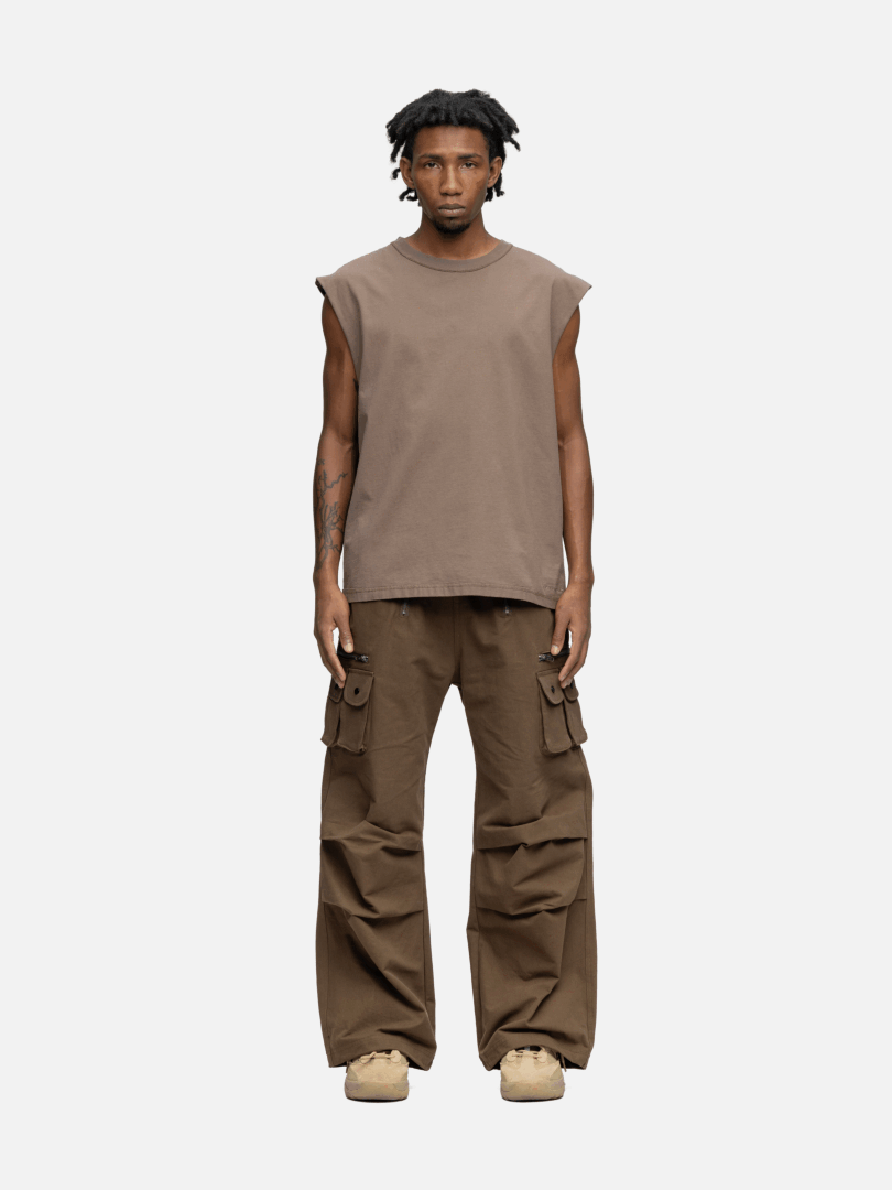 SLEEVELESS T-SHIRT MUD