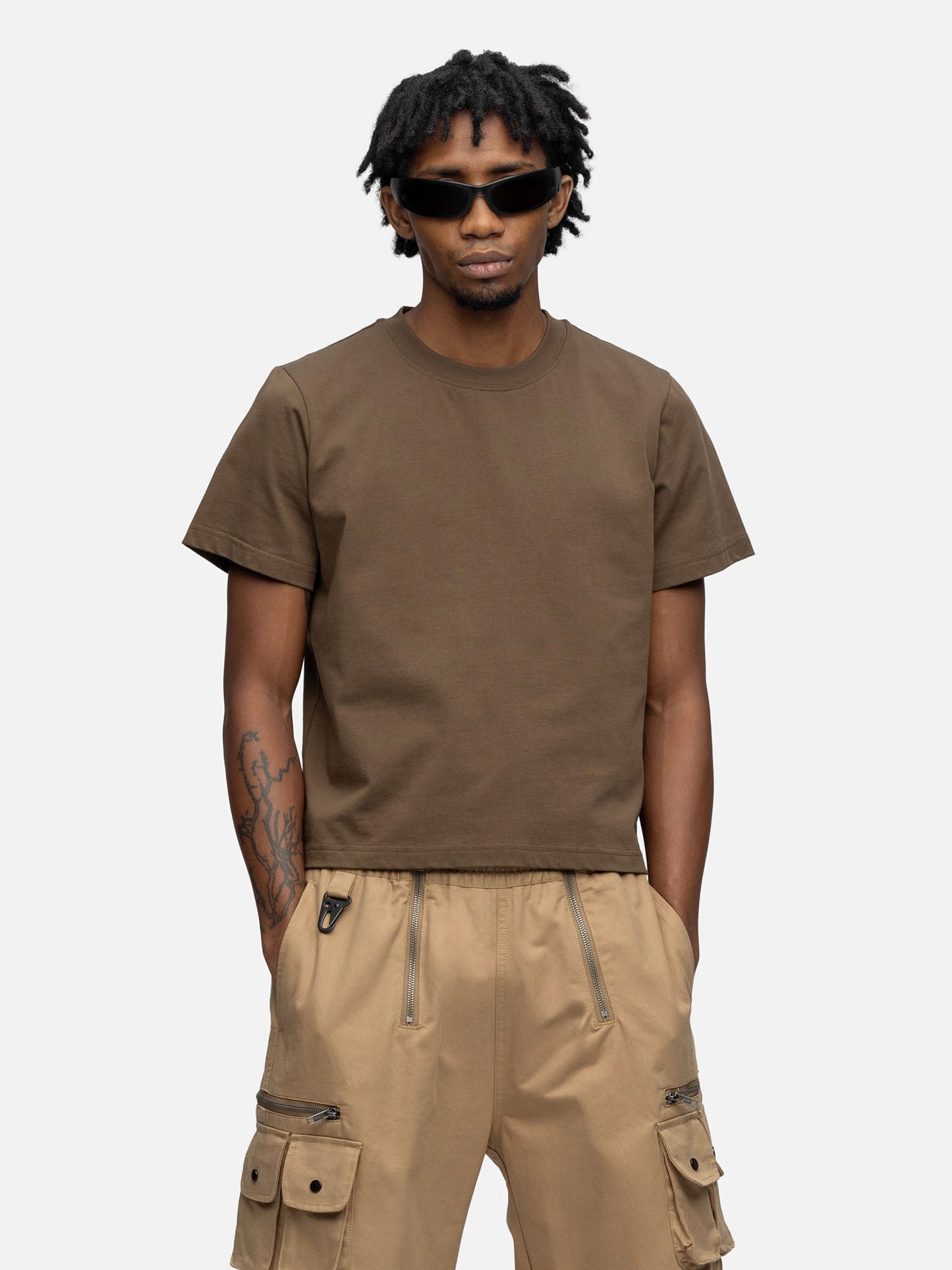 CROPPED T-SHIRT MOSS