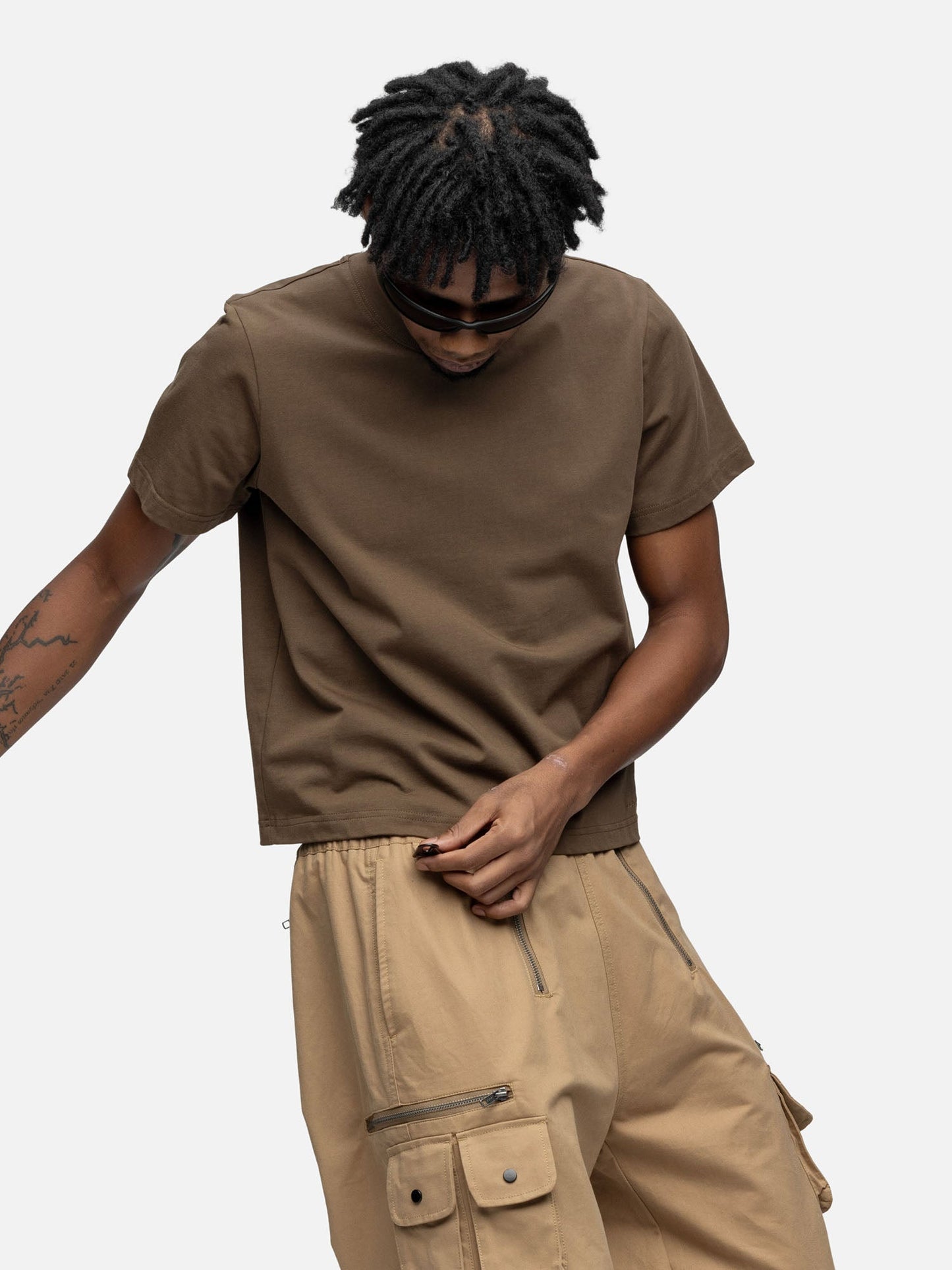 CROPPED T-SHIRT MOSS