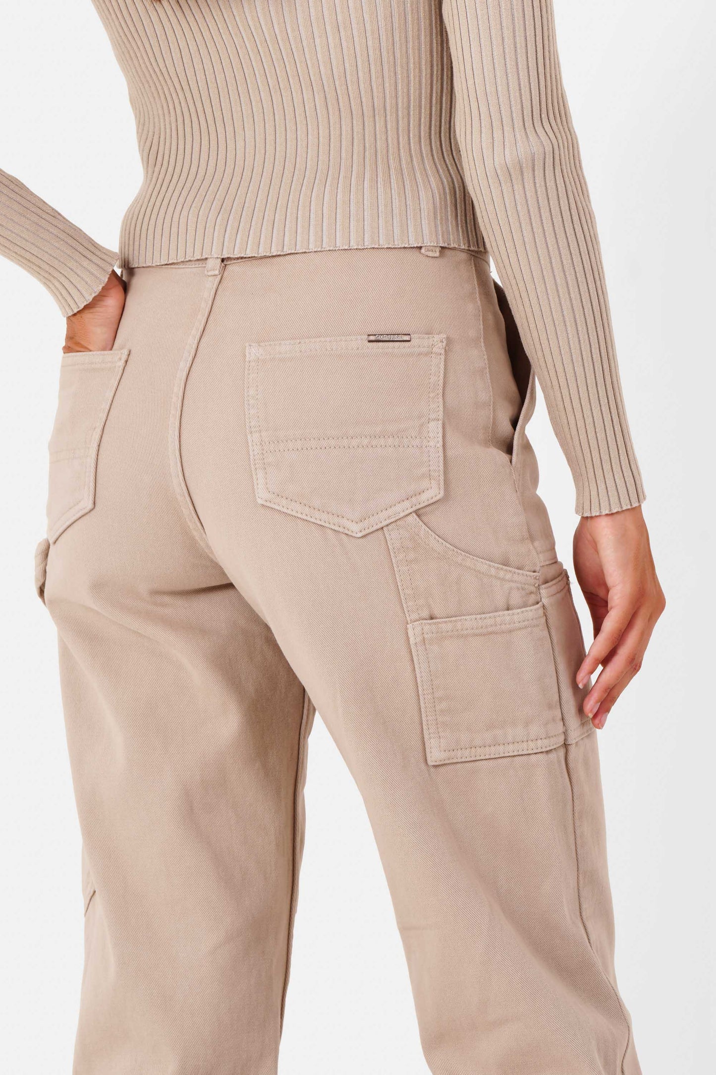 Carpenter pants with pockets Beige