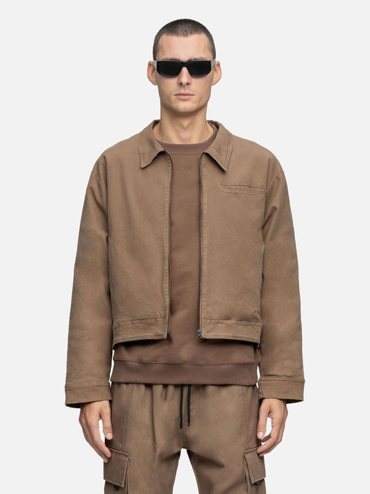 CANVAS JACKET WASHED BROWN