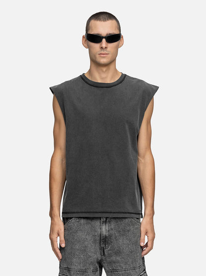 SLEEVELESS T-SHIRT WASHED BLACK