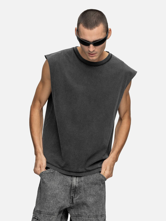 SLEEVELESS T-SHIRT WASHED BLACK