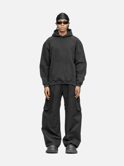 OVERSIZED HOODIE WASHED BLACK