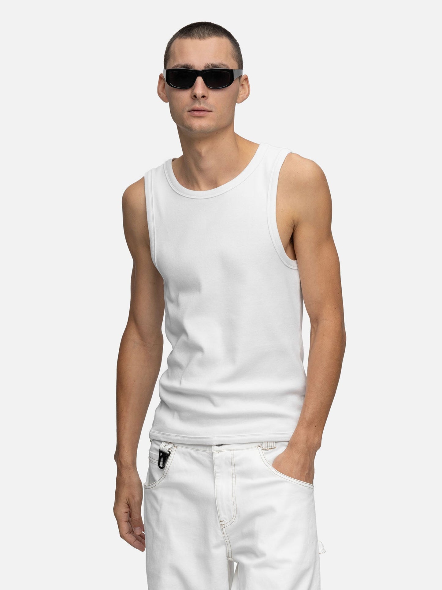 RIBBED TANK WHITE