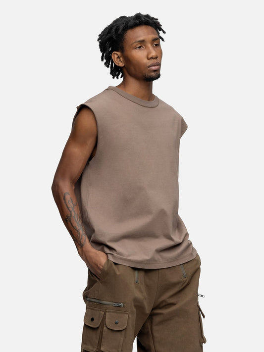 SLEEVELESS T-SHIRT MUD