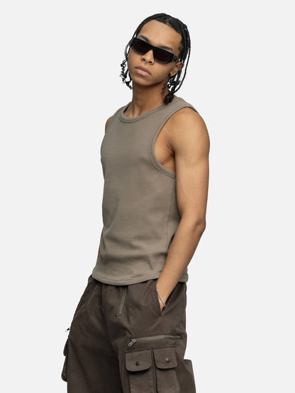 RIBBED TANK GREEN