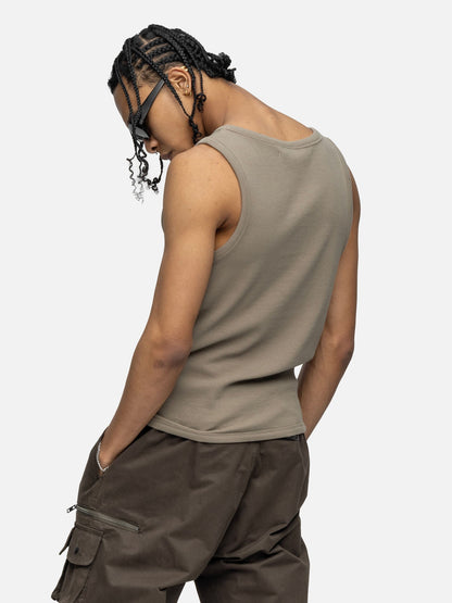RIBBED TANK GREEN