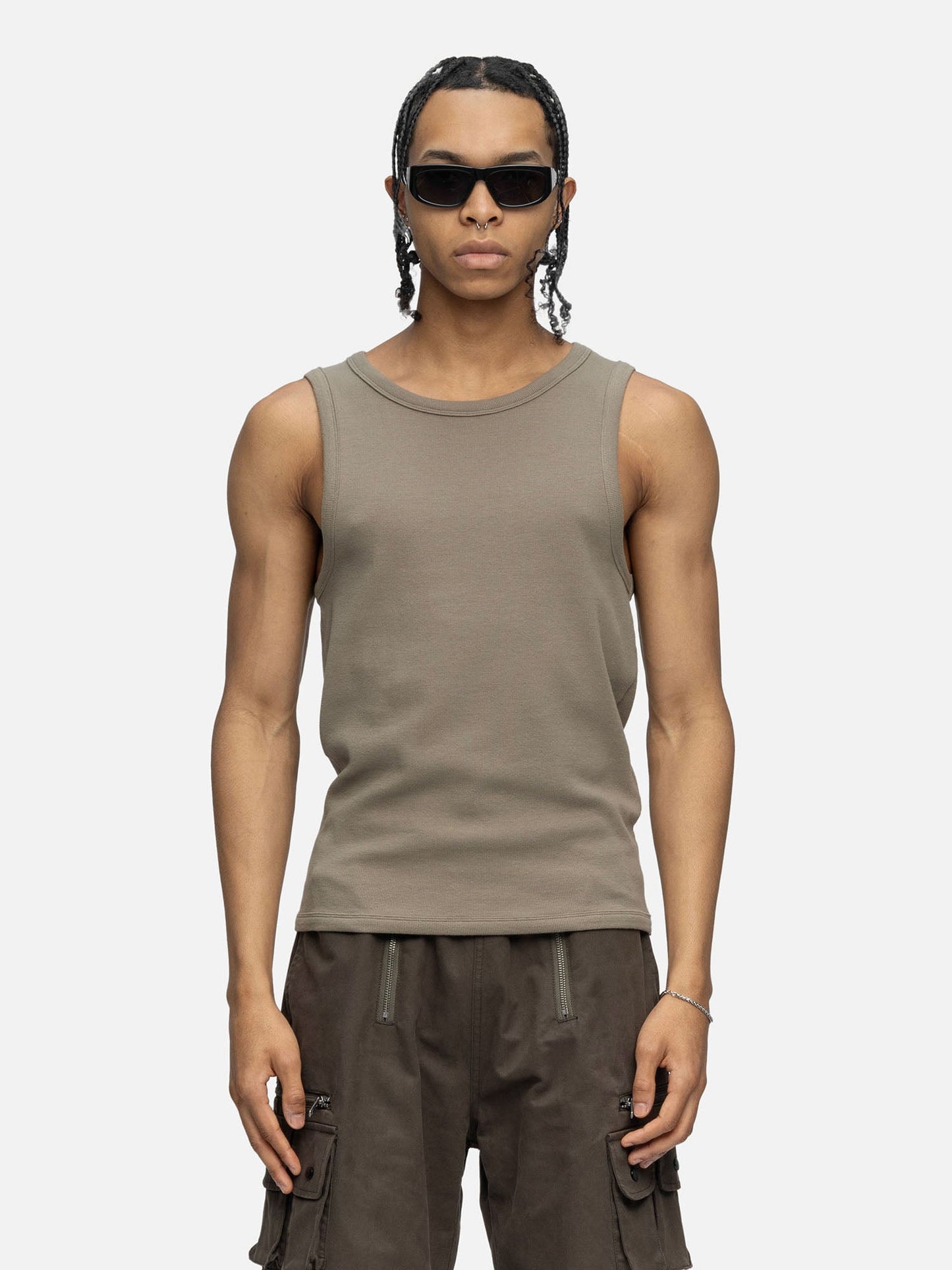 RIBBED TANK GREEN