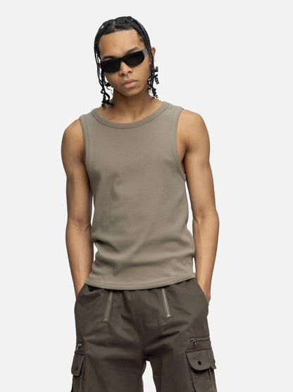 RIBBED TANK GREEN