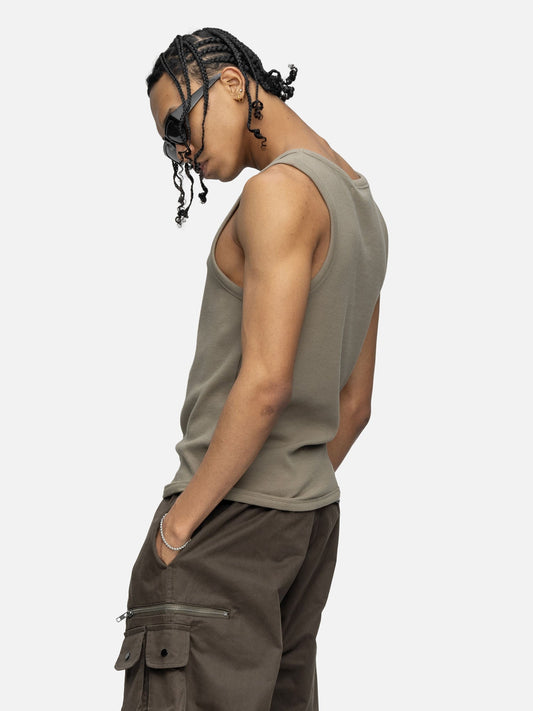 RIBBED TANK GREEN