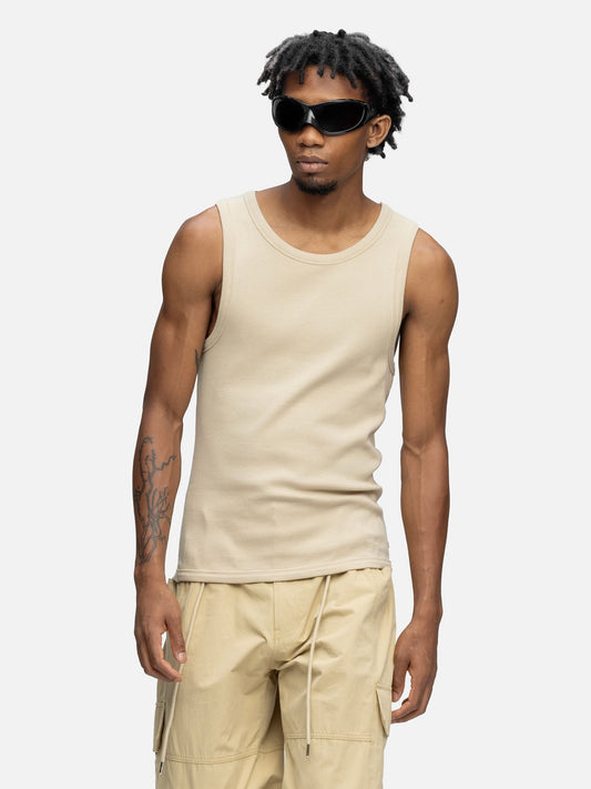 RIBBED TANK KHAKI