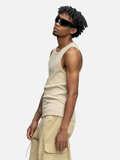 RIBBED TANK KHAKI