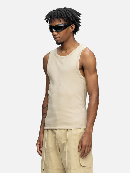 RIBBED TANK KHAKI