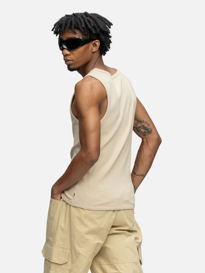 RIBBED TANK KHAKI