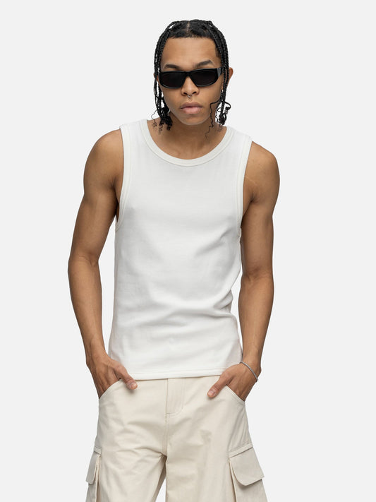 RIBBED TANK OFF WHITE