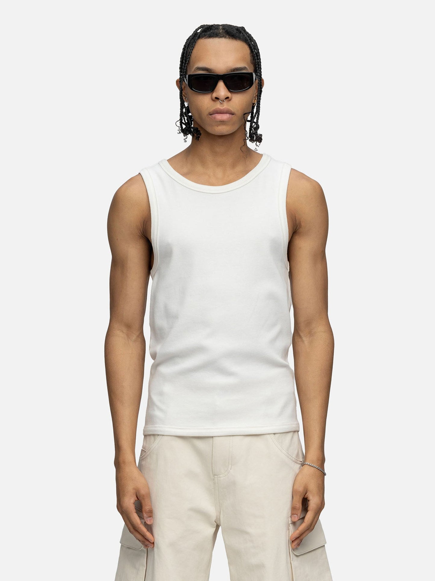 RIBBED TANK OFF WHITE