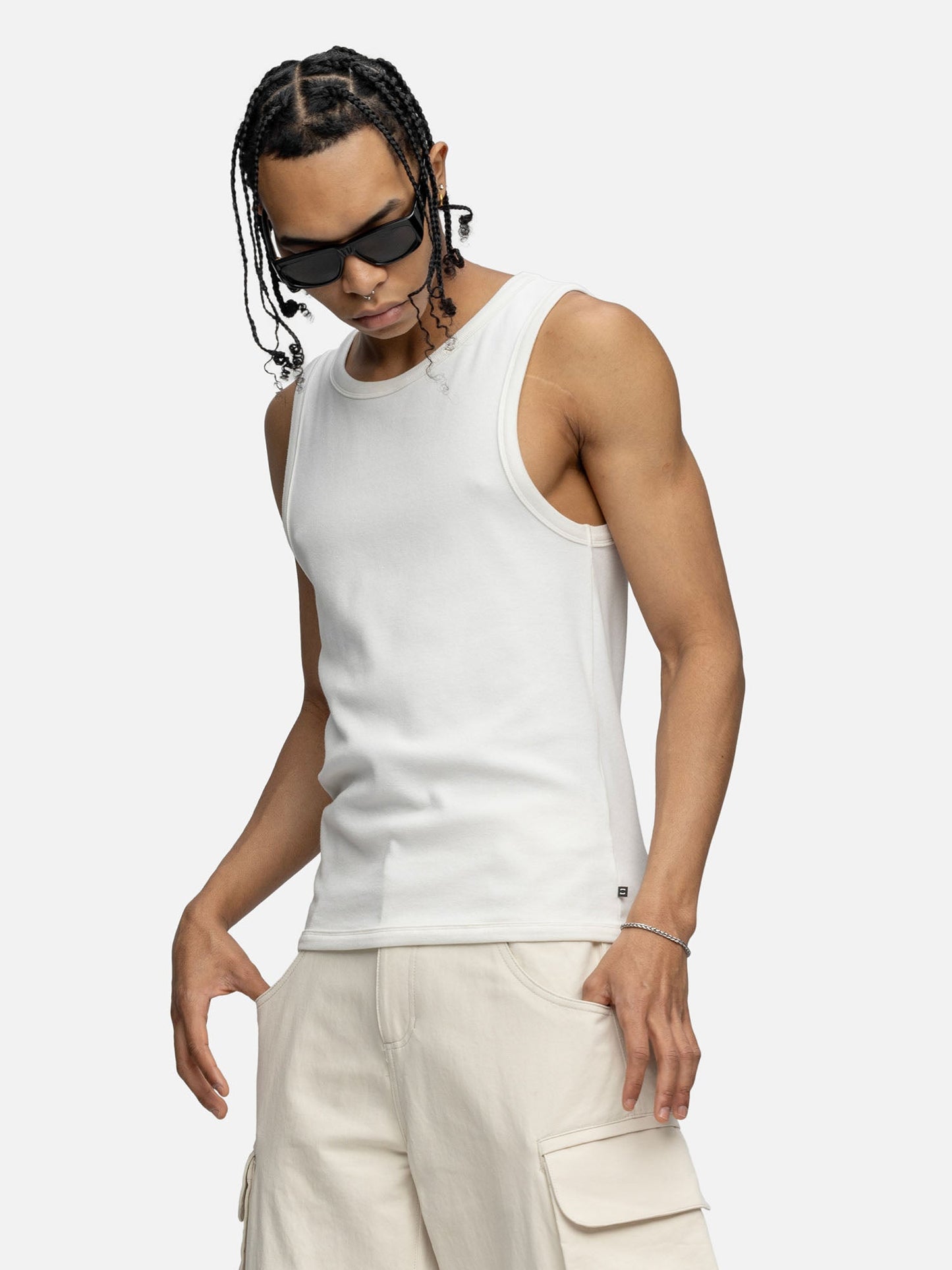 RIBBED TANK OFF WHITE