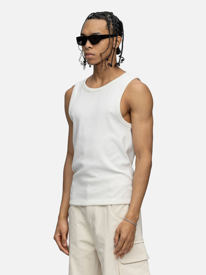 RIBBED TANK OFF WHITE