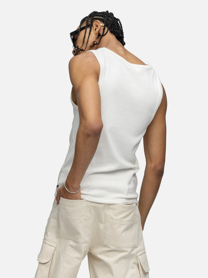 RIBBED TANK OFF WHITE