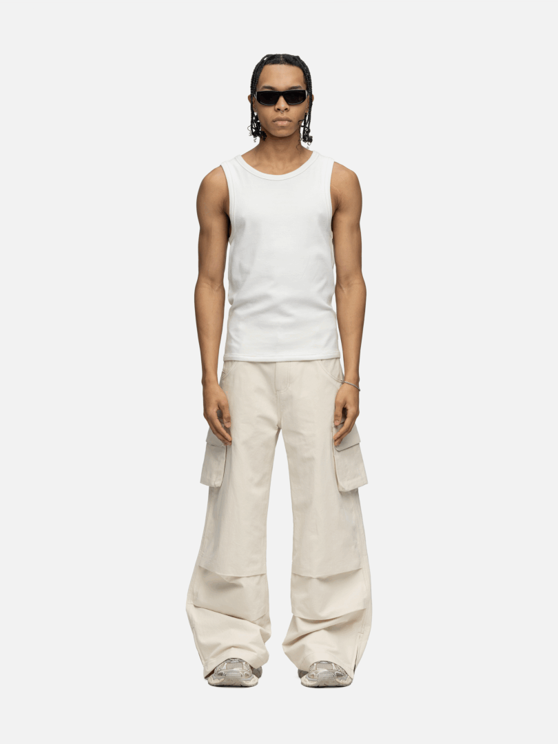 RIBBED TANK OFF WHITE