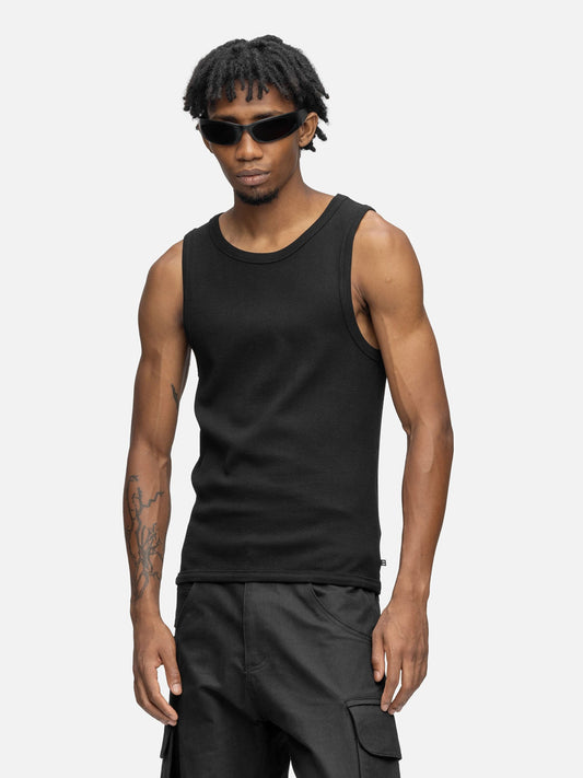 RIBBED TANK BLACK