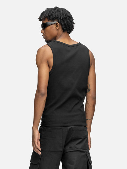 RIBBED TANK BLACK