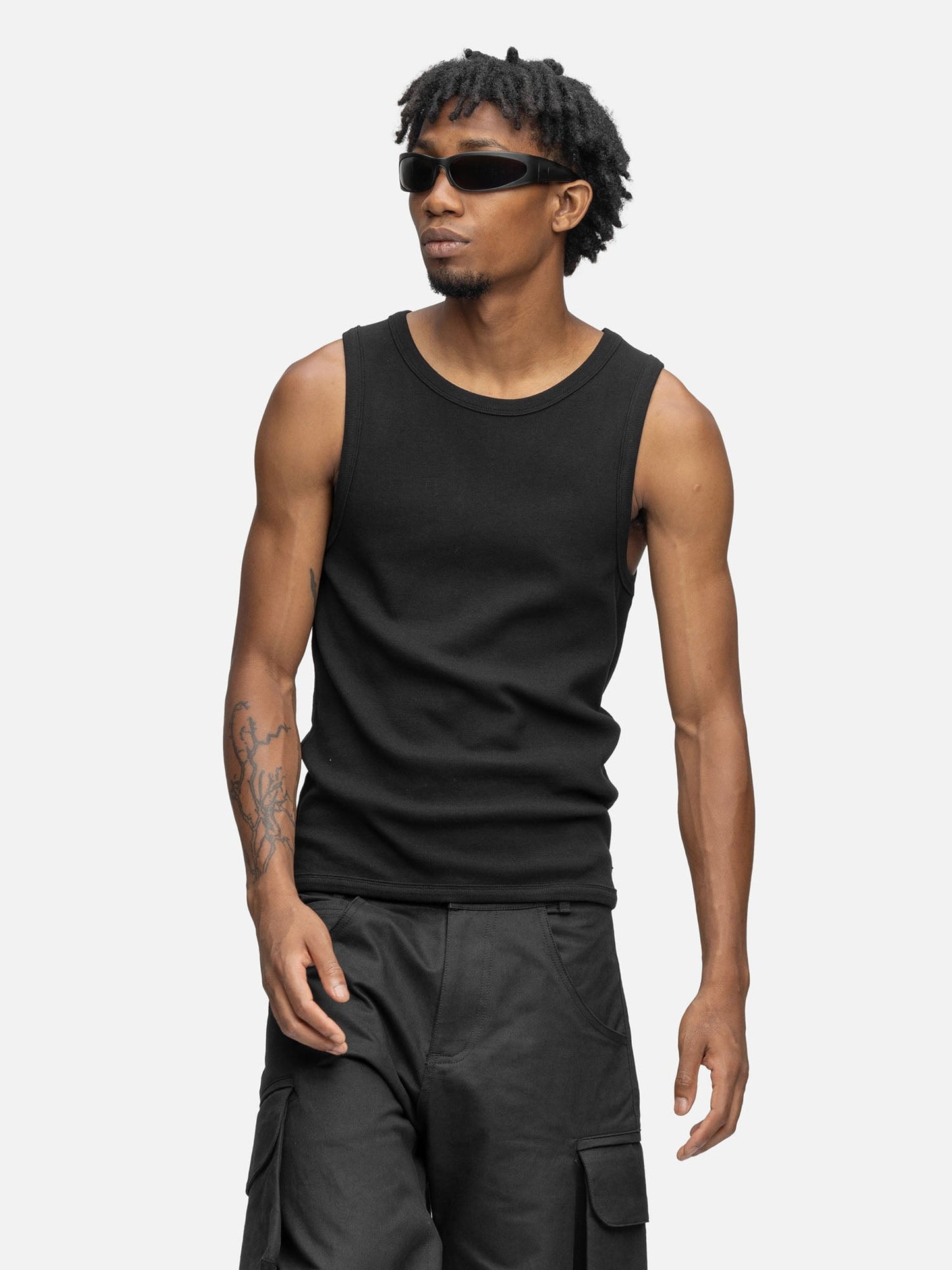 RIBBED TANK BLACK