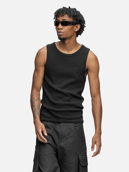 RIBBED TANK BLACK
