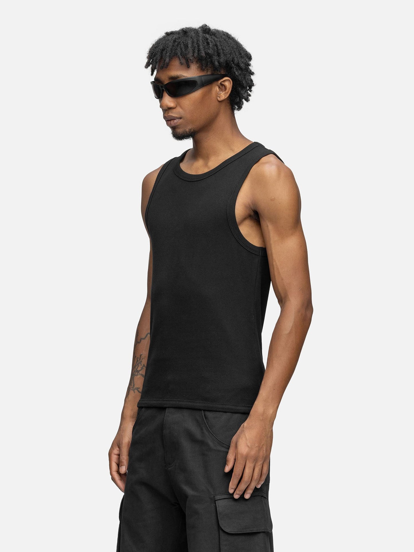 RIBBED TANK BLACK