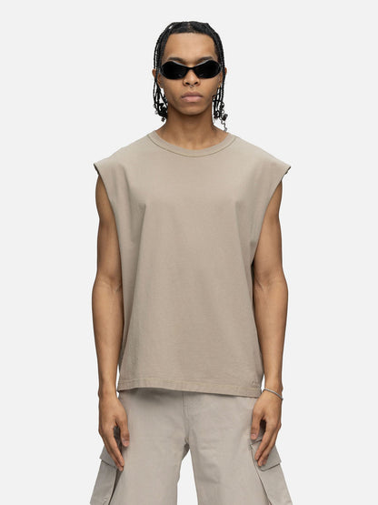 SLEEVELESS T-SHIRT CEMENT