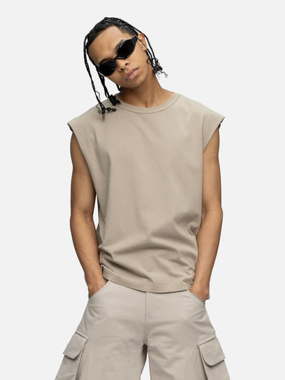 SLEEVELESS T-SHIRT CEMENT
