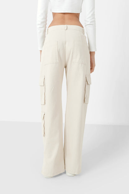 Straight cargo pants Beige