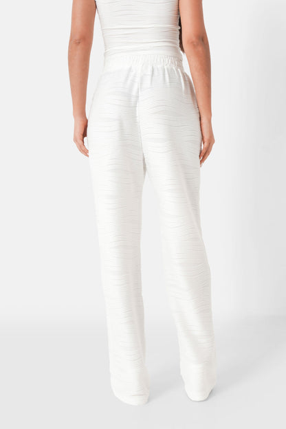 Jewel textured wavy pant White