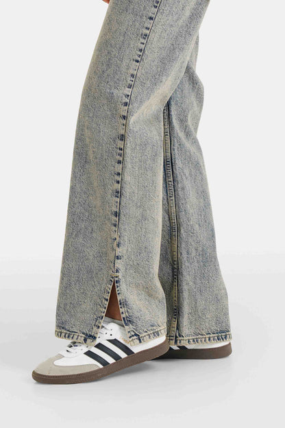 Slit regular faded jeans Blue