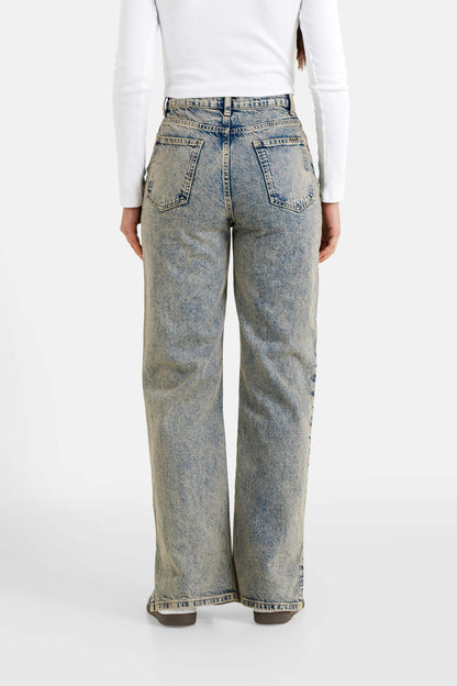 Slit regular faded jeans Blue